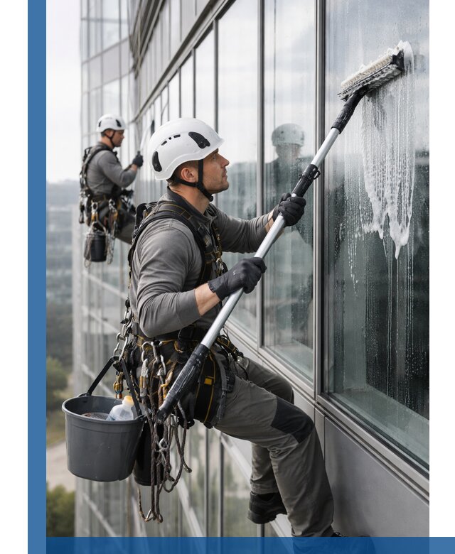 Высотная мойка сплошного остекления с выездом в Петропавловске-Камчатском