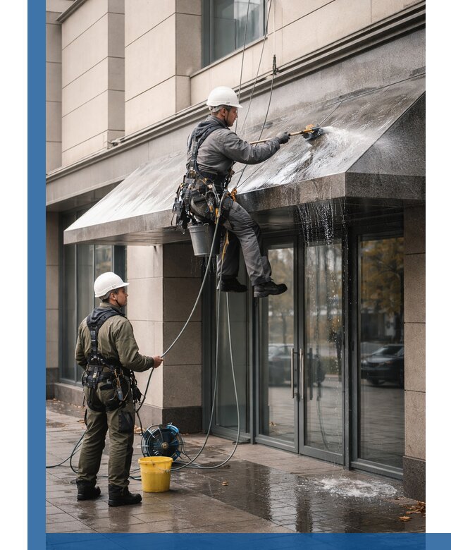 Профессиональная мойка козырьков и навесов в Петропавловске-Камчатском