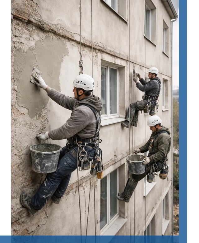 Ремонт штукатурного фасада в Петропавловске-Камчатском от 777 р. под ключ | ВЫСОТНИК-Птк