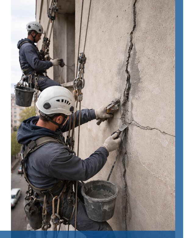 Заделка трещин на фасаде в Петропавловске-Камчатском от 932 р. | ВЫСОТНИК-Птк