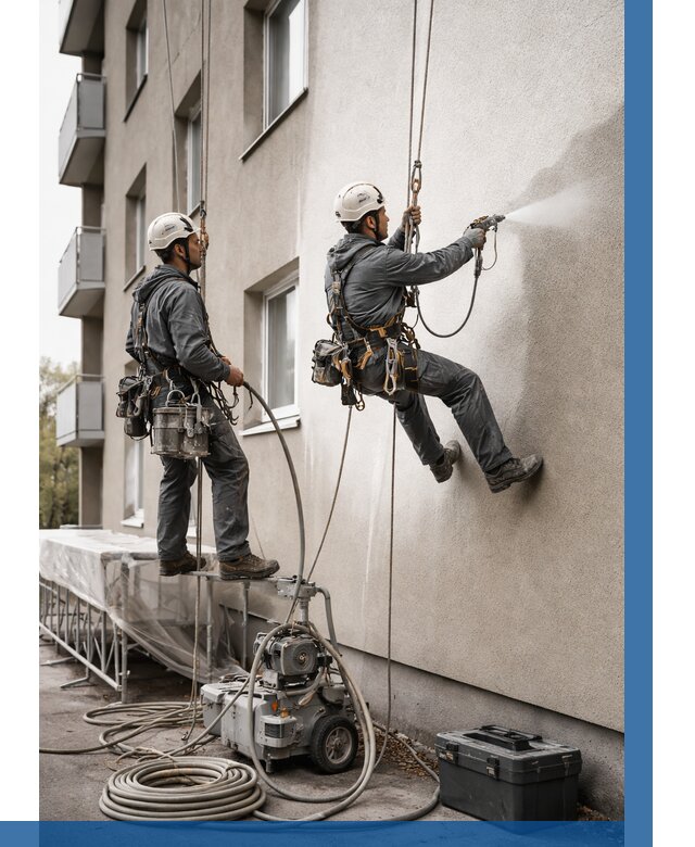 Безвоздушная покраска фасада в Петропавловске-Камчатском от 228 р/м² | ВЫСОТНИК-Птк