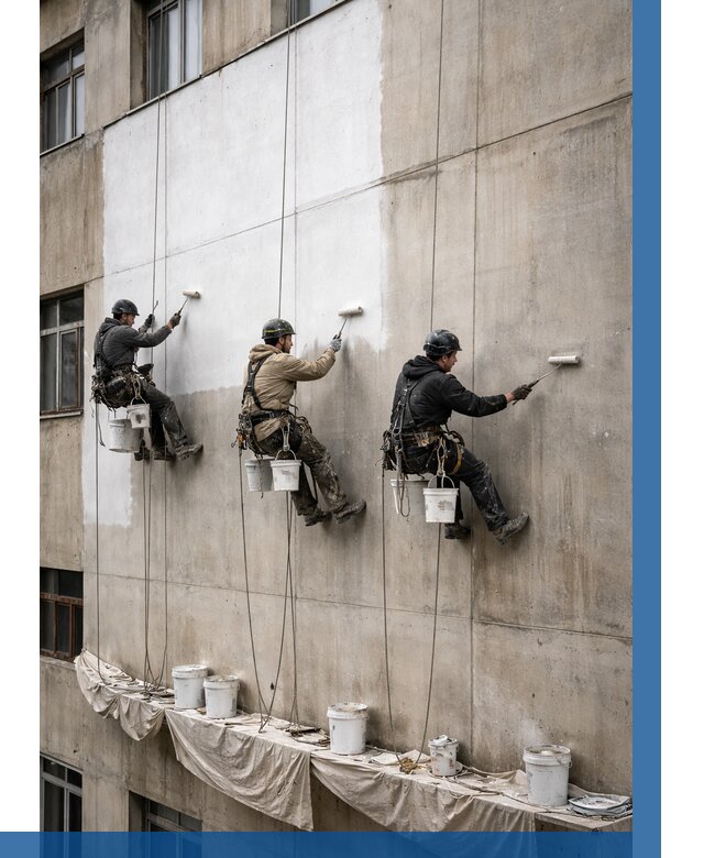 Покраска бетонного фасада в Петропавловске-Камчатском от 363 р за м2 | ВЫСОТНИК-Птк