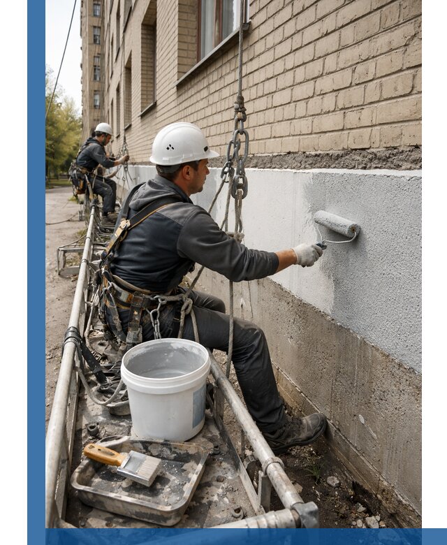 Окраска цоколя здания в Петропавловске-Камчатском профессионально и надежно