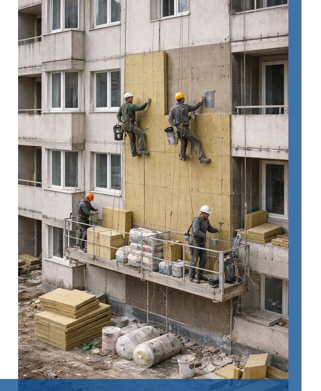 Утепление фасада минватой в Петропавловске-Камчатском от 1554 р. | ВЫСОТНИК-Птк