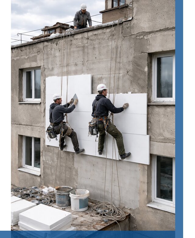 Утепление фасада пенополистиролом в Петропавловске-Камчатском от 1865 р. | ВЫСОТНИК-Птк