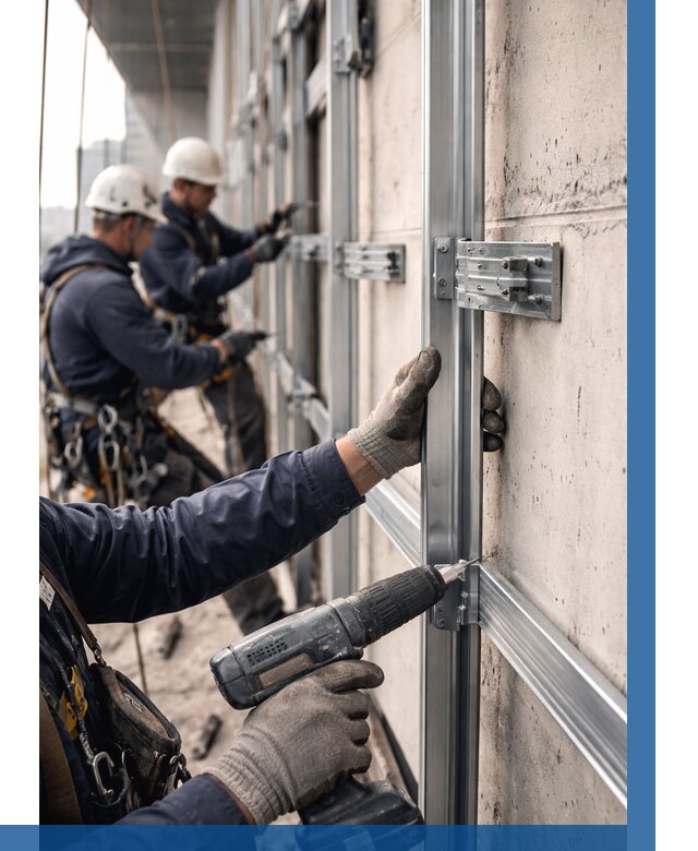 Монтаж подсистемы вентфасада в Петропавловске-Камчатском от 881 р. | ВЫСОТНИК-Птк