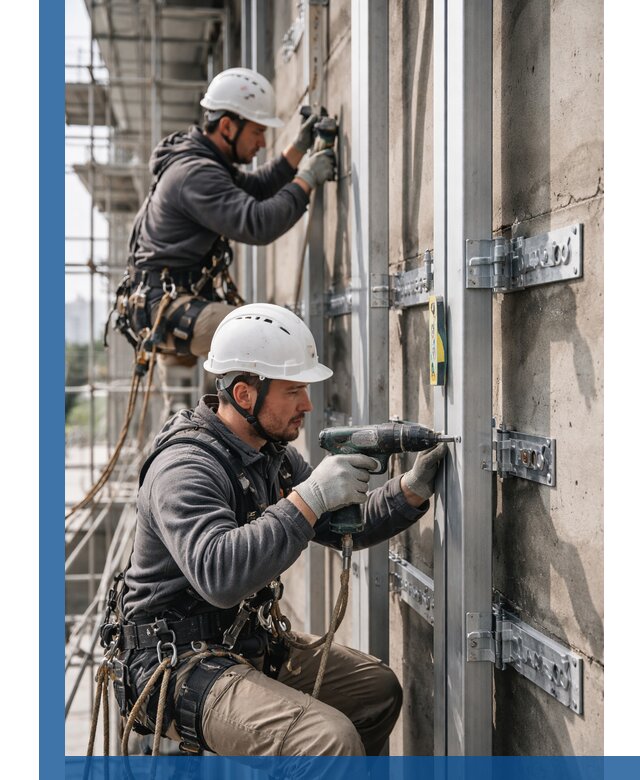 Монтаж и крепление подсистемы вентфасада в Петропавловске-Камчатском