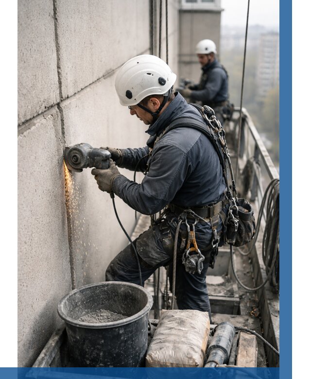 Штробление межпанельных швов в Петропавловске-Камчатском от 1243 р. | ВЫСОТНИК-Птк