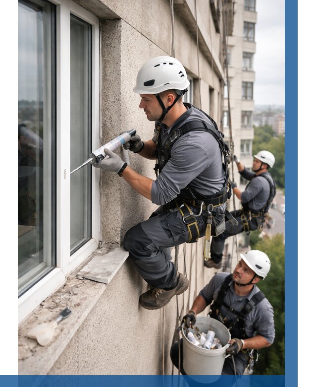 Герметизация оконных швов снаружи в Петропавловске-Камчатском от 1554 р. | ВЫСОТНИК-Птк