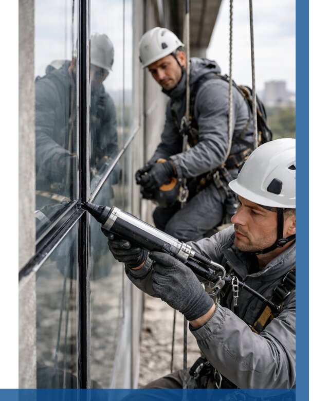 Герметизация витражных швов в Петропавловске-Камчатском от 673 р. | ВЫСОТНИК-Птк