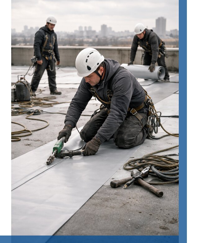 Ремонт мембранной кровли в Петропавловске-Камчатском от 1865 р./м2 | ВЫСОТНИК-Птк