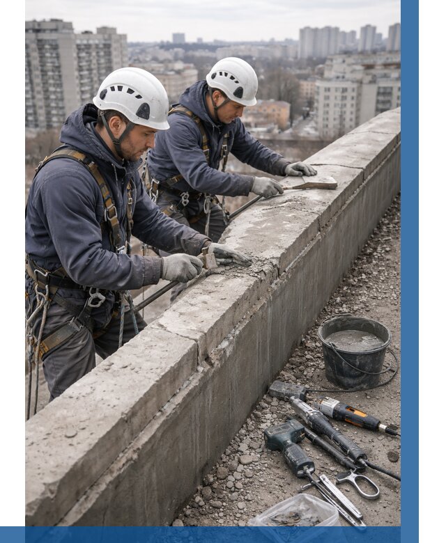 Ремонт парапета на кровле в Петропавловске-Камчатском от 1554 р. | ВЫСОТНИК-Птк