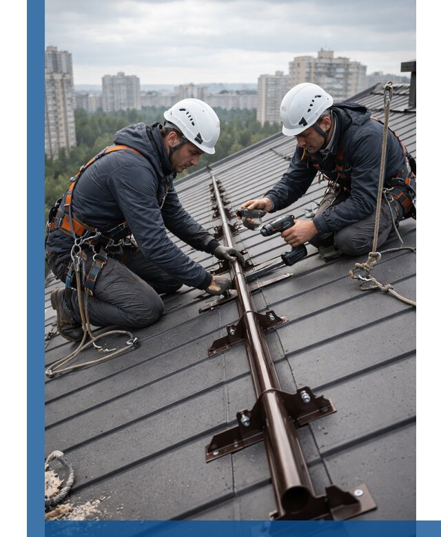 Монтаж снегозадержателей на кровле зданий в Петропавловске-Камчатском под ключ