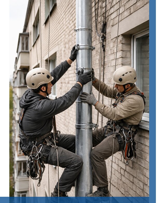 Замена водосточных труб в Петропавловске-Камчатском от 6735 р. | ВЫСОТНИК-Птк