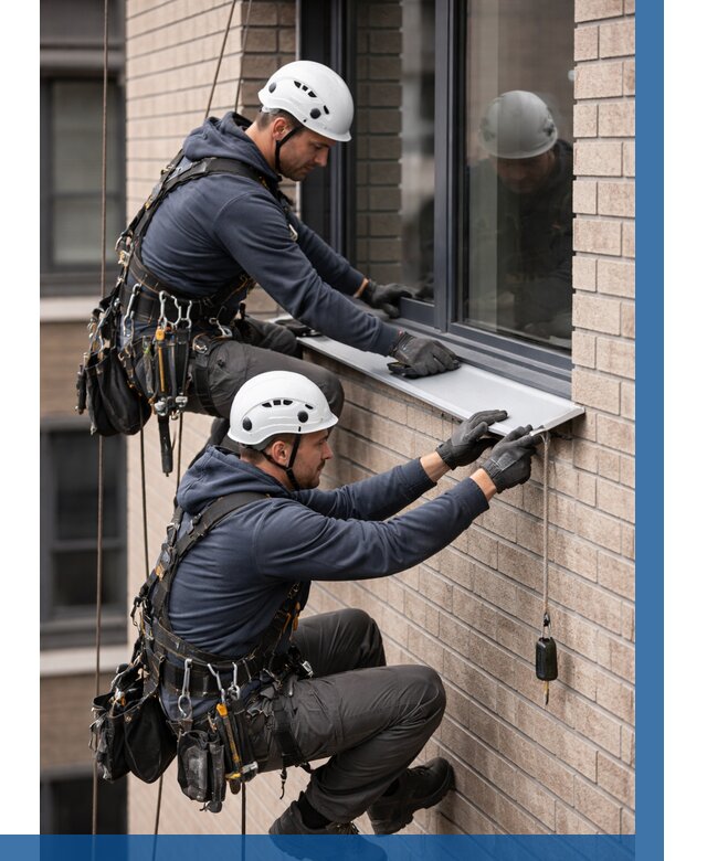 Монтаж оконных отливов под ключ в Петропавловске-Камчатском от 3626 р. | ВЫСОТНИК-Птк