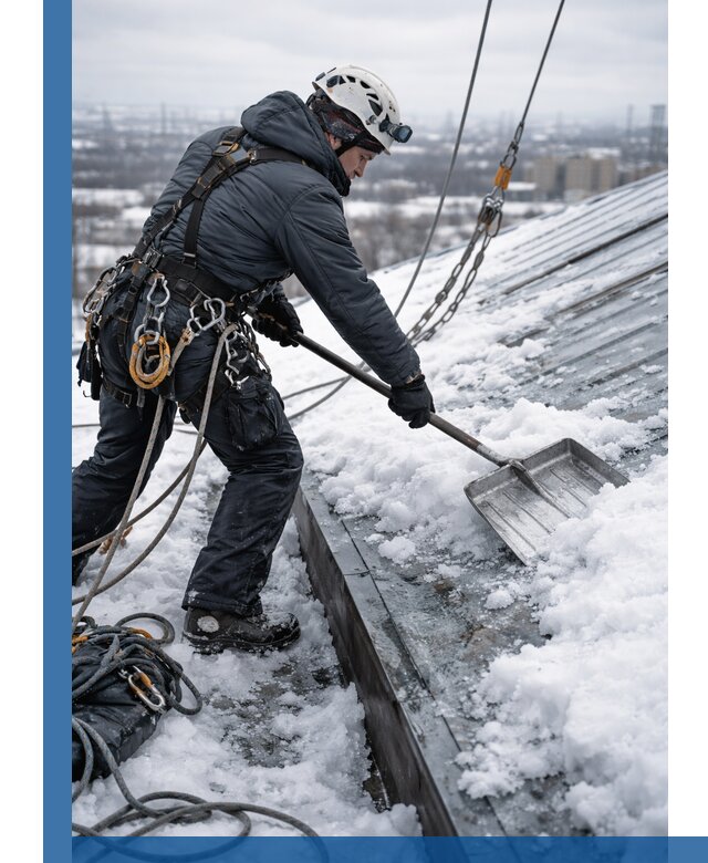 Профессиональная очистка кровли от снега и наледи в Петропавловске-Камчатском