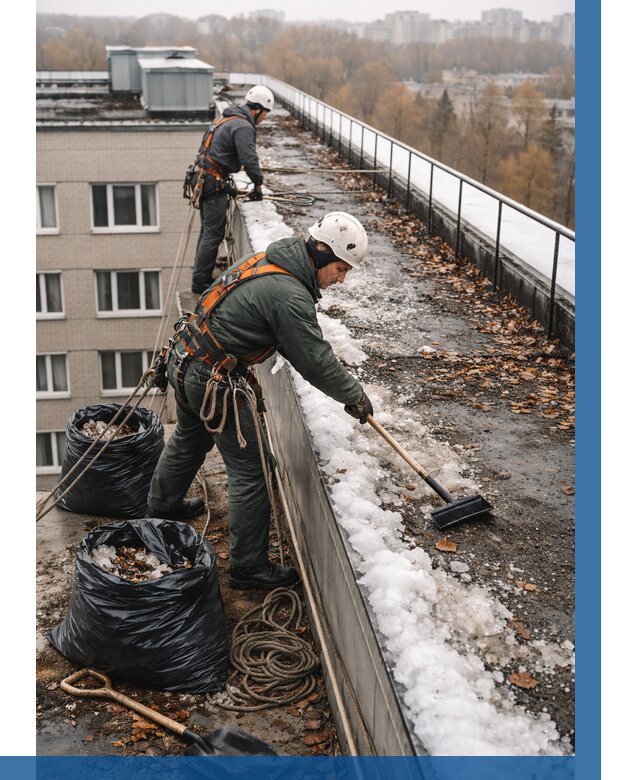 Очистка кровли по периметру в Петропавловске-Камчатском от 570 р. | ВЫСОТНИК-Птк
