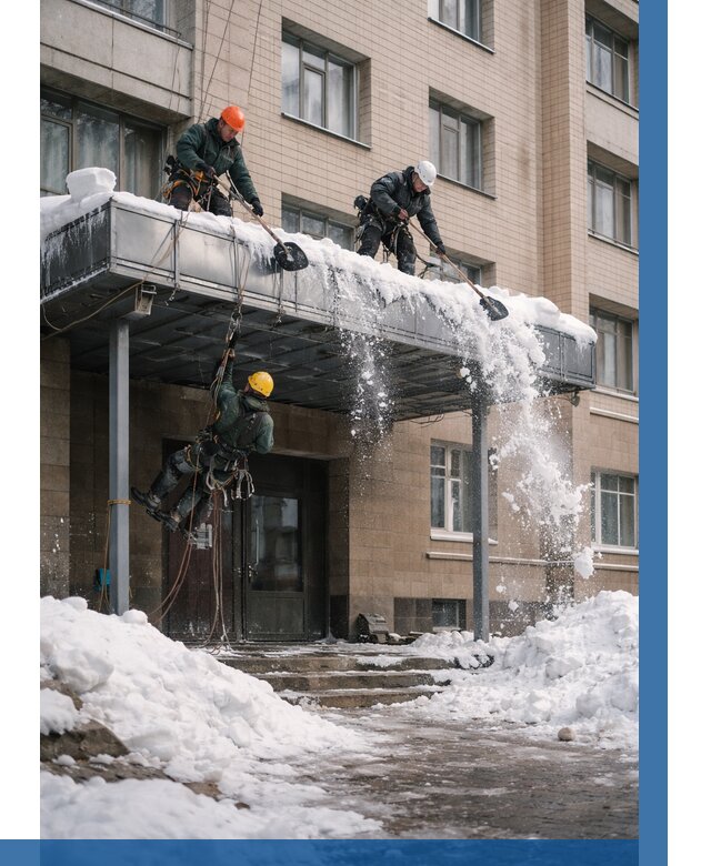 Очистка козырьков от снега в Петропавловске-Камчатском от 3626 р. | ВЫСОТНИК-Птк