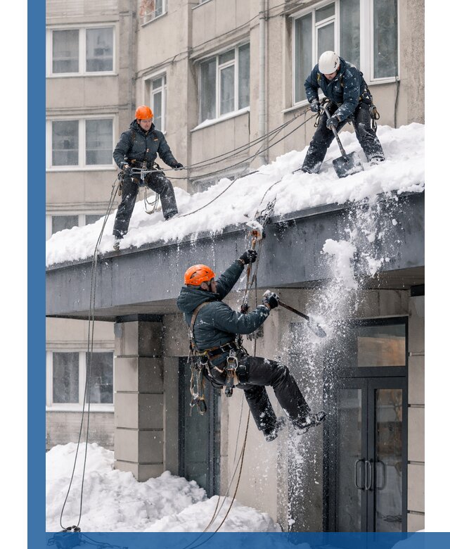 Безопасная очистка навесов от снега в Петропавловске-Камчатском круглогодично