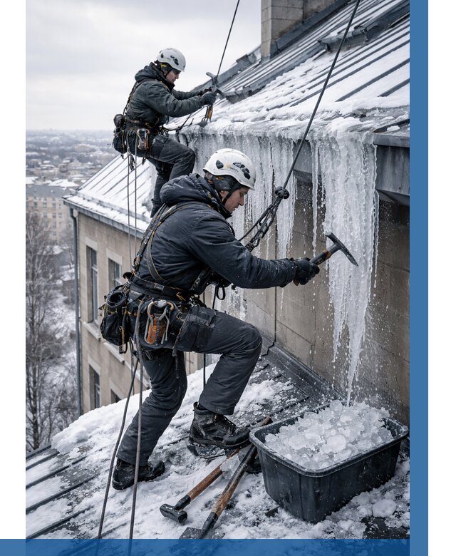 Удаление наледи с кровли в Петропавловске-Камчатском от 5699 р. | ВЫСОТНИК-Птк