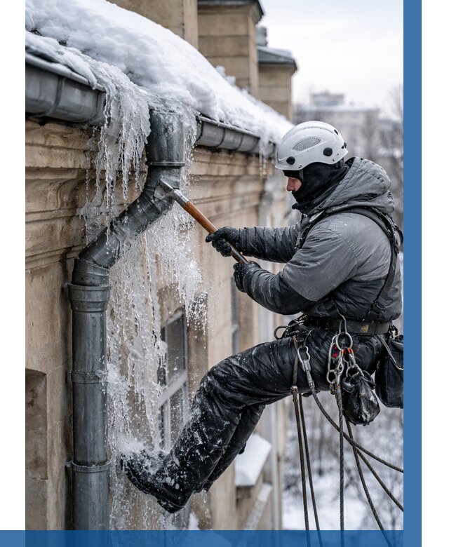 Очистка водостоков от льда в Петропавловске-Камчатском от 3626 р. | ВЫСОТНИК-Птк