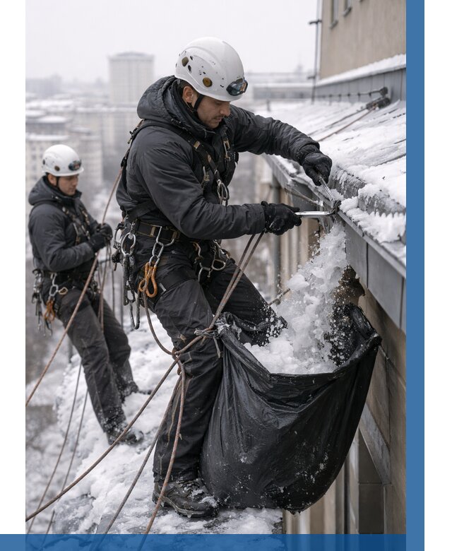 Аварийная очистка крыши в Петропавловске-Камчатском под ключ от 311 р. | ВЫСОТНИК-Птк