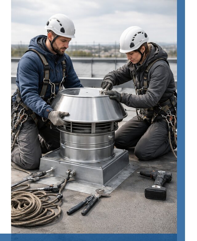 Установка дефлекторов на кровле в Петропавловске-Камчатском от 4662 р. | ВЫСОТНИК-Птк