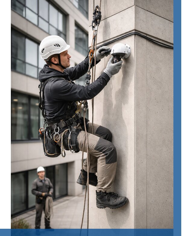 Монтаж камер видеонаблюдения на фасаде в Петропавловске-Камчатском от 8807 р.-ВЫСОТНИК-Птк