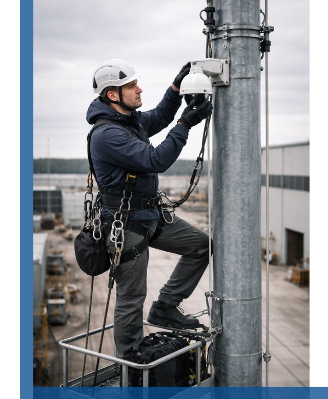 Профессиональная установка видеокамер на мачте в Петропавловске-Камчатском