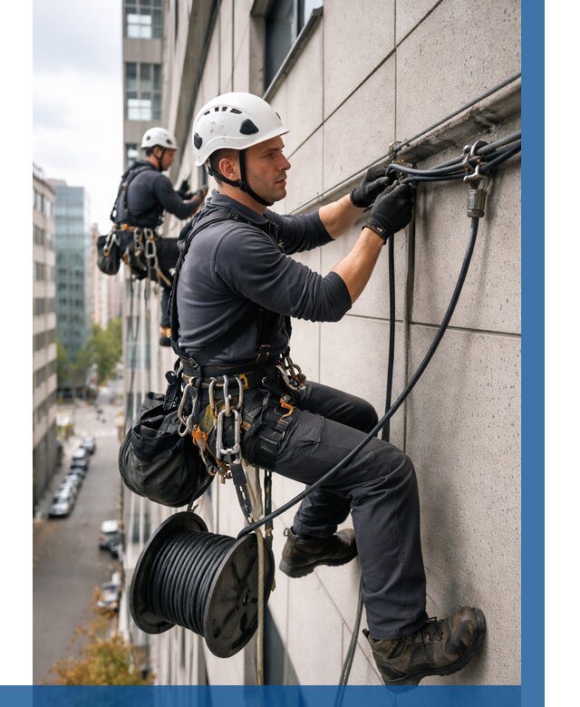 Прокладка кабеля по фасаду в Петропавловске-Камчатском от 363 р. | ВЫСОТНИК-Птк