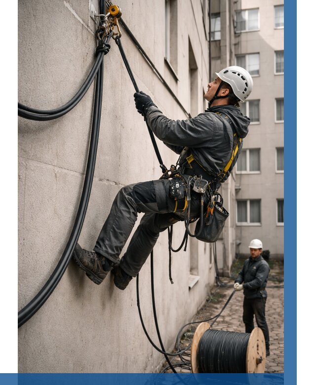 Протяжка кабеля питания на высоте в Петропавловске-Камчатском от 466 р. | ВЫСОТНИК-Птк