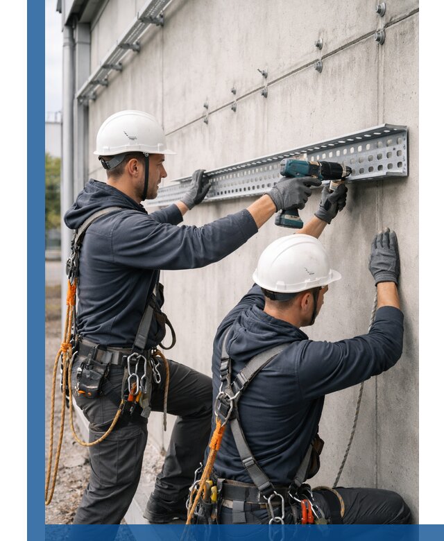 Монтаж кабельных лотков на фасаде зданий в Петропавловске-Камчатском с гарантией