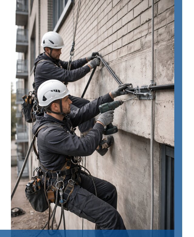 Крепление кабеля на фасаде в Петропавловске-Камчатском от 363 р. | ВЫСОТНИК-Птк