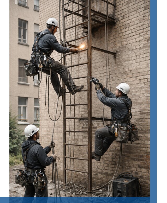 Ремонт пожарной лестницы в Петропавловске-Камчатском от 7771 р. | ВЫСОТНИК-Птк