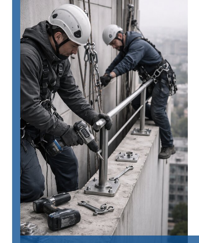 Монтаж перил на высоте в Петропавловске-Камчатском для жилых и промобъектов