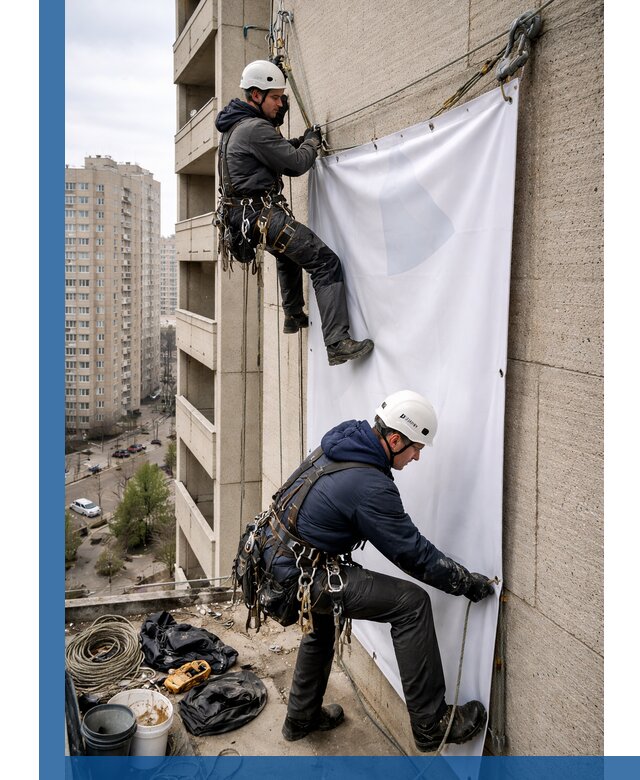 Профессиональный монтаж баннеров на фасаде в Петропавловске-Камчатском