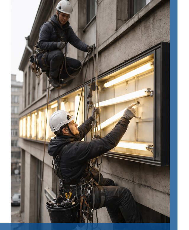Замена ламп в вывеске в Петропавловске-Камчатском под ключ от 3626 р. | ВЫСОТНИК-Птк