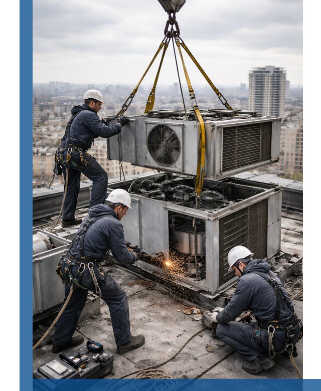 Демонтаж крышной установки в Петропавловске-Камчатском любой сложности