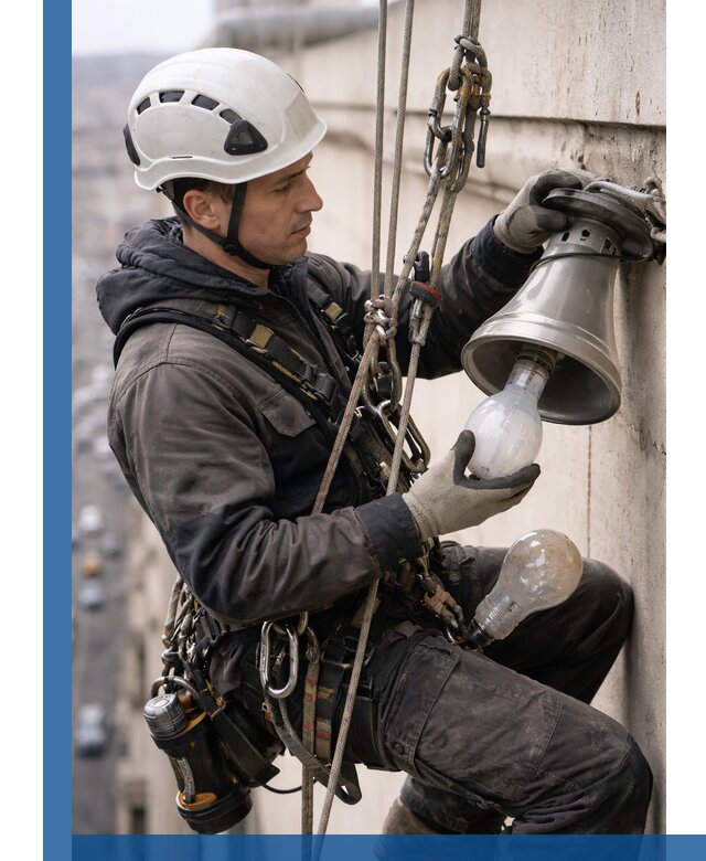 Замена ламп на высоте в Петропавловске-Камчатском профессионально и быстро