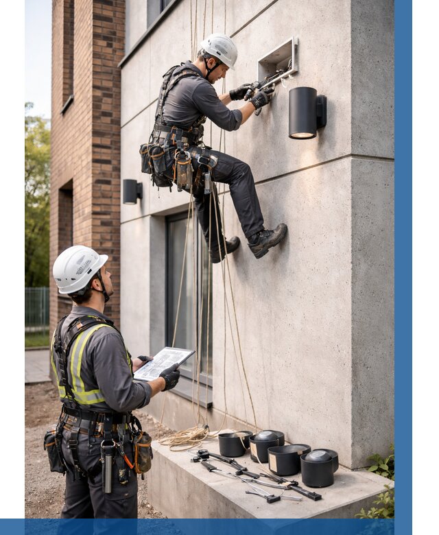 Монтаж фасадного освещения в Петропавловске-Камчатском от 2590 р. | ВЫСОТНИК-Птк