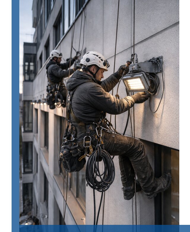 Монтаж фасадного освещения в Петропавловске-Камчатском установка и подключение