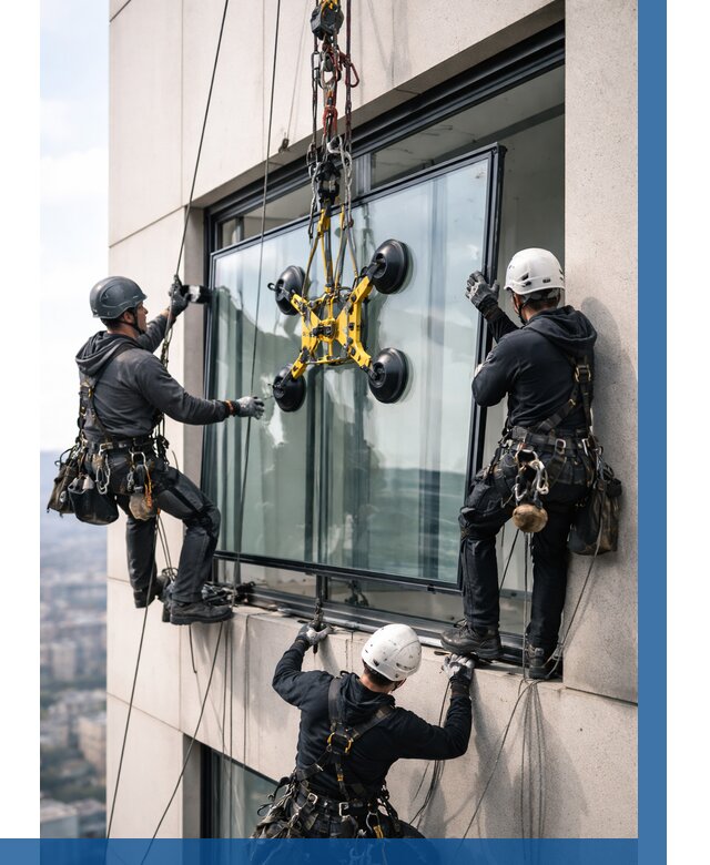 Монтаж стеклопакетов на высоте в Петропавловске-Камчатском от 3316 р. | ВЫСОТНИК-Птк