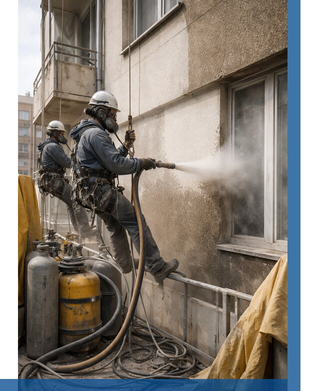 Пескоструйная очистка фасада в Петропавловске-Камчатском от 673 р. | ВЫСОТНИК-Птк