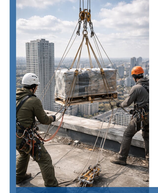 Подъем и монтаж крупногабаритных грузов на крышу в Петропавловске-Камчатском