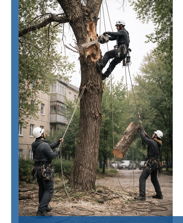 Срочное удаление аварийных деревьев в Петропавловске-Камчатском с гарантией безопасности