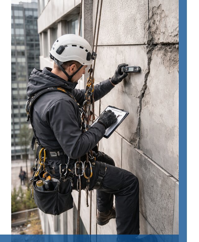 Обследование фасада альпинистами в Петропавловске-Камчатском от 124 р. | ВЫСОТНИК-Птк