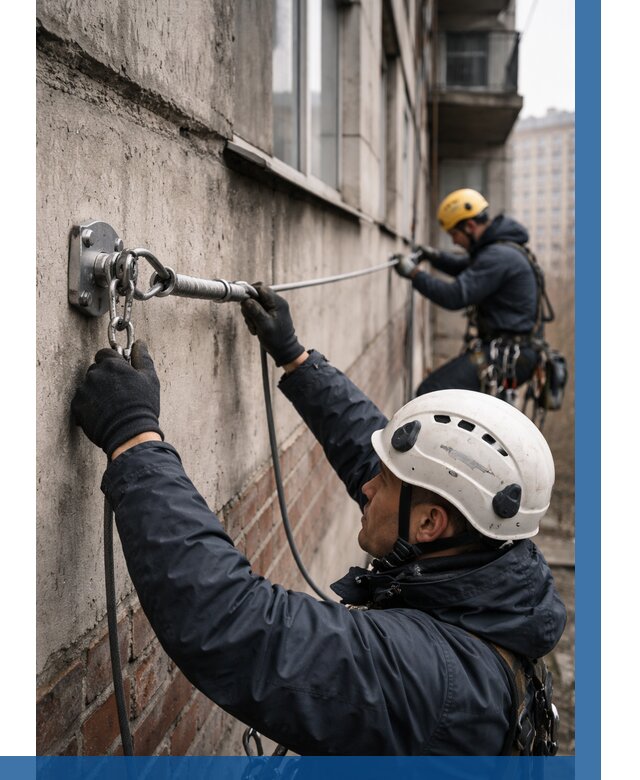 Монтаж анкерных линий в Петропавловске-Камчатском от 3108 р. | ВЫСОТНИК-Птк