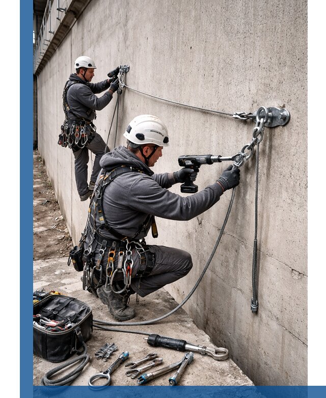 Монтаж анкерных линий высотной безопасности в Петропавловске-Камчатском